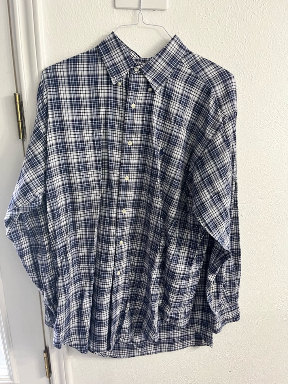 VTG 90s Polo Ralph Lauren Blake Shirt – Men’s Large – Blue Plaid